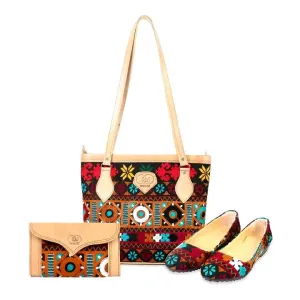 Fashion-Forward Matching Bags and Shoes | Tote Bag, Clutch Purse, and Elegant Ballet Shoes Nk-223