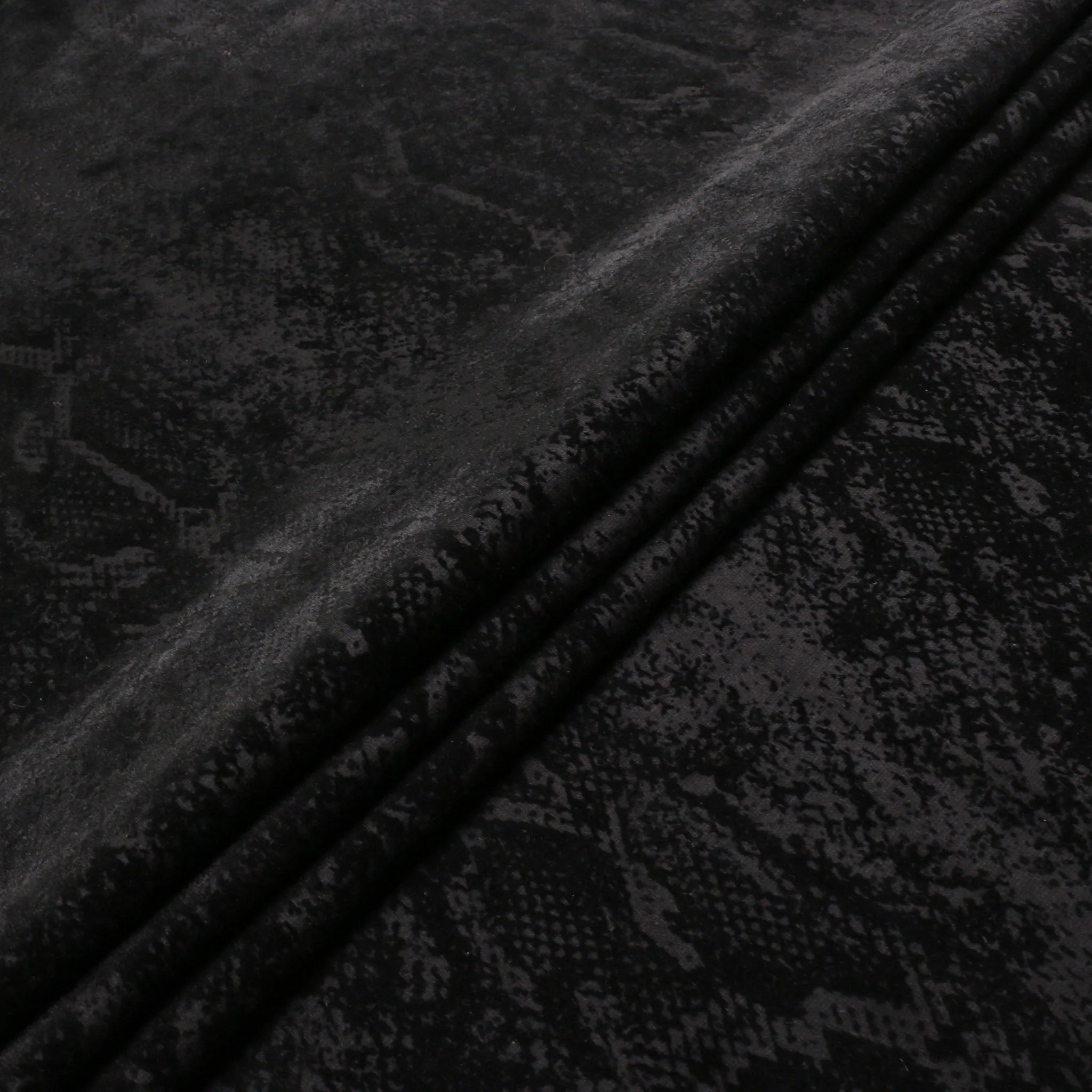 Flocked Ponte Roma fabric -  Snake design