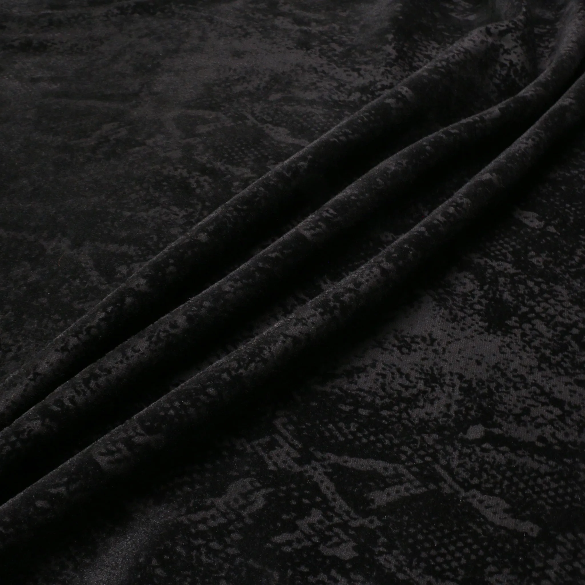 Flocked Ponte Roma fabric -  Snake design
