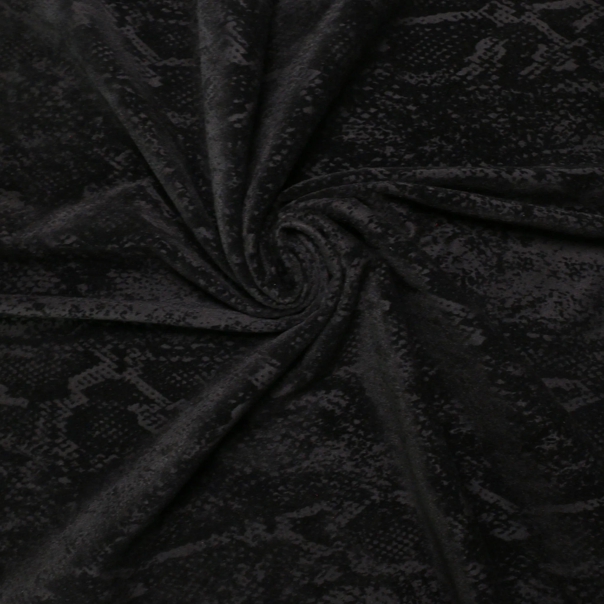 Flocked Ponte Roma fabric -  Snake design