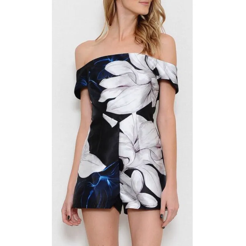 Floral Open Shoulder Romper