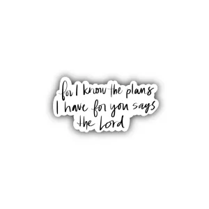 For I Know The Plans Sticker