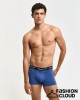 Gant Mens Trunk 3 pack Vintage Blue, Black and Light Grey