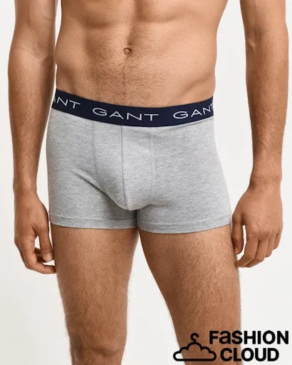 Gant Mens Trunk 3 pack Vintage Blue, Black and Light Grey