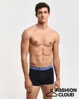 Gant Mens Trunk 3 pack Vintage Blue, Black and Light Grey