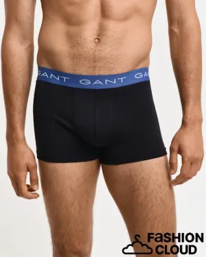 Gant Mens Trunk 3 pack Vintage Blue, Black and Light Grey
