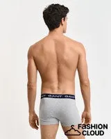 Gant Mens Trunk 3 pack Vintage Blue, Black and Light Grey