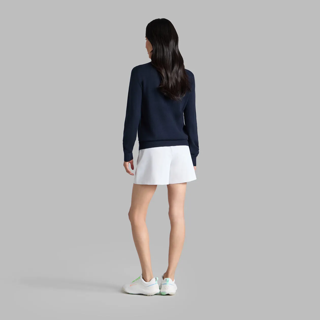 G/Fore Shadow Stretch High Waisted Womens Golf Shorts - Chalk White