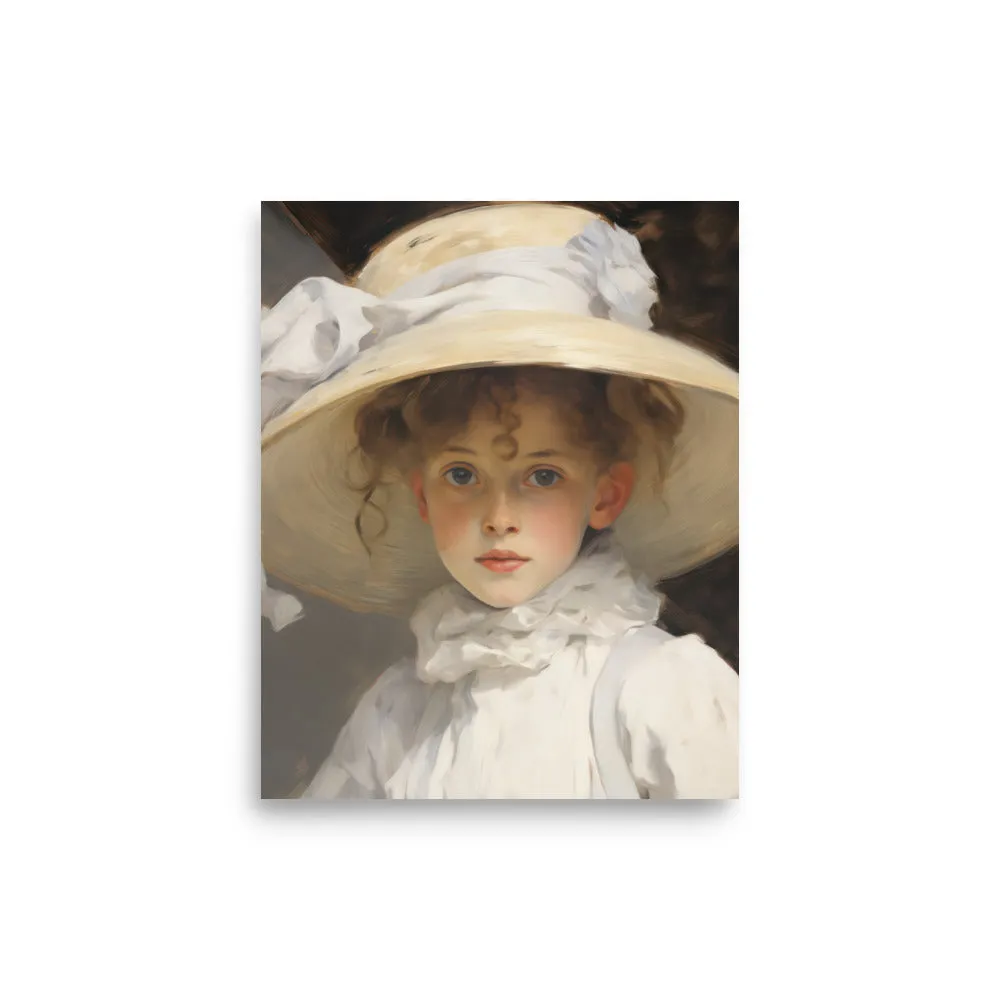 Girl's Portrait Vintage-Inspired Art Print No. 2