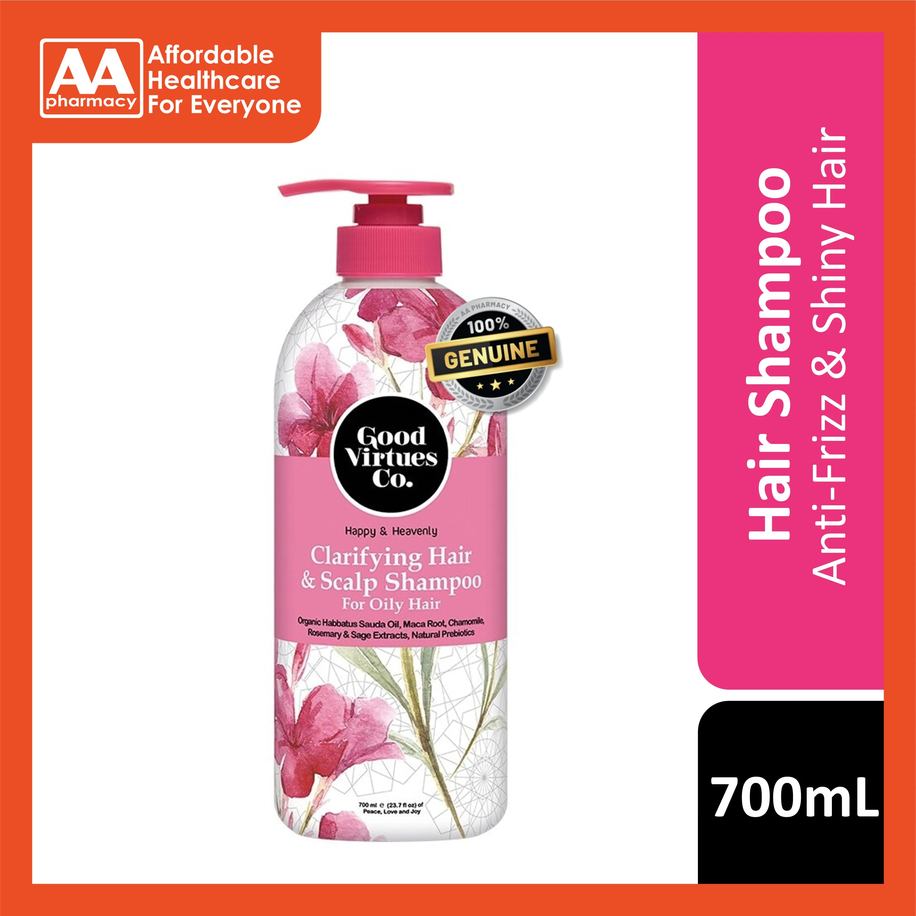 Good Virtues Co. Clarifying Hair and Scalp Shampoo for Oily Hair 700mL