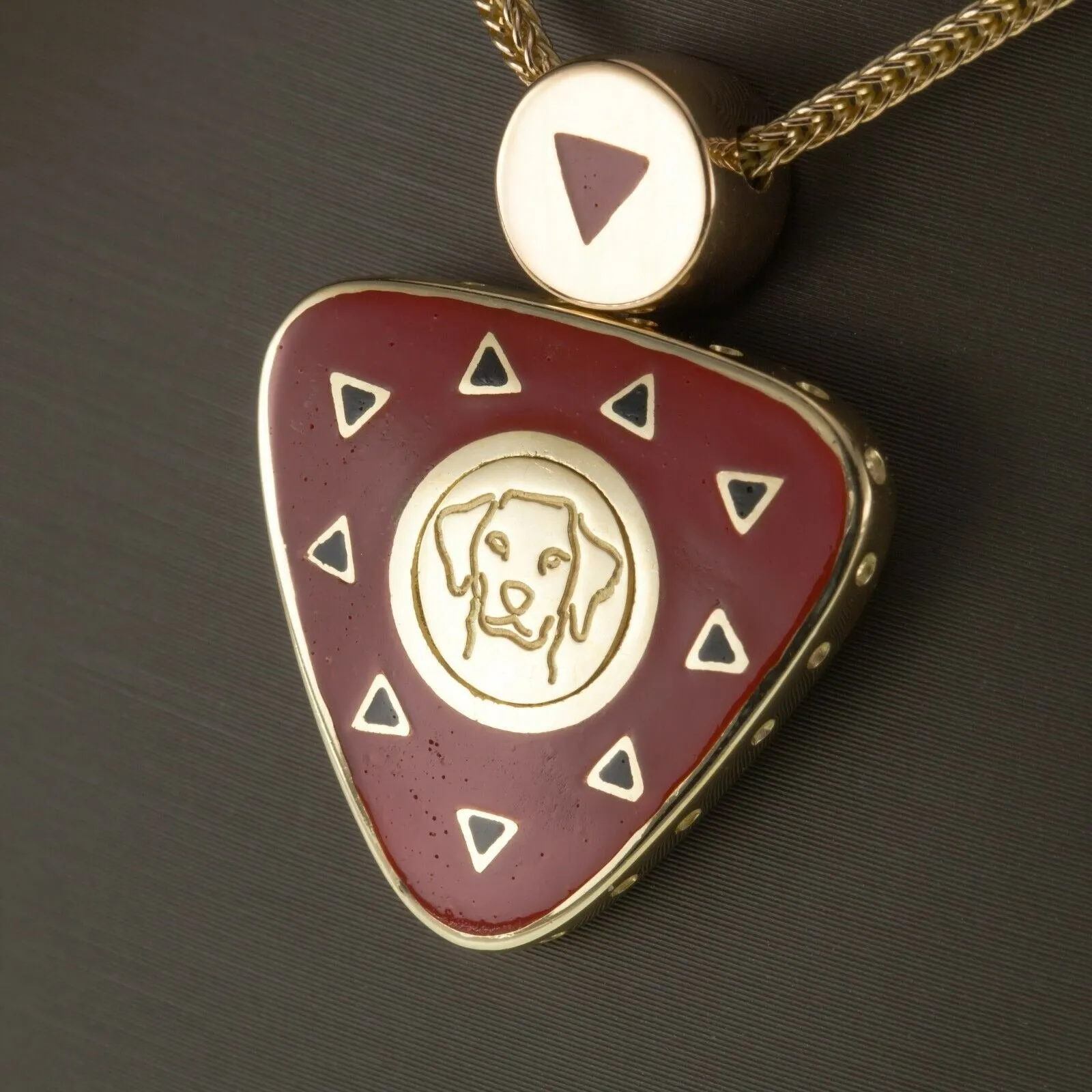 Gorgeous La Nouvelle Bague 18k Yellow Gold Enamel Pendant and Earring Set