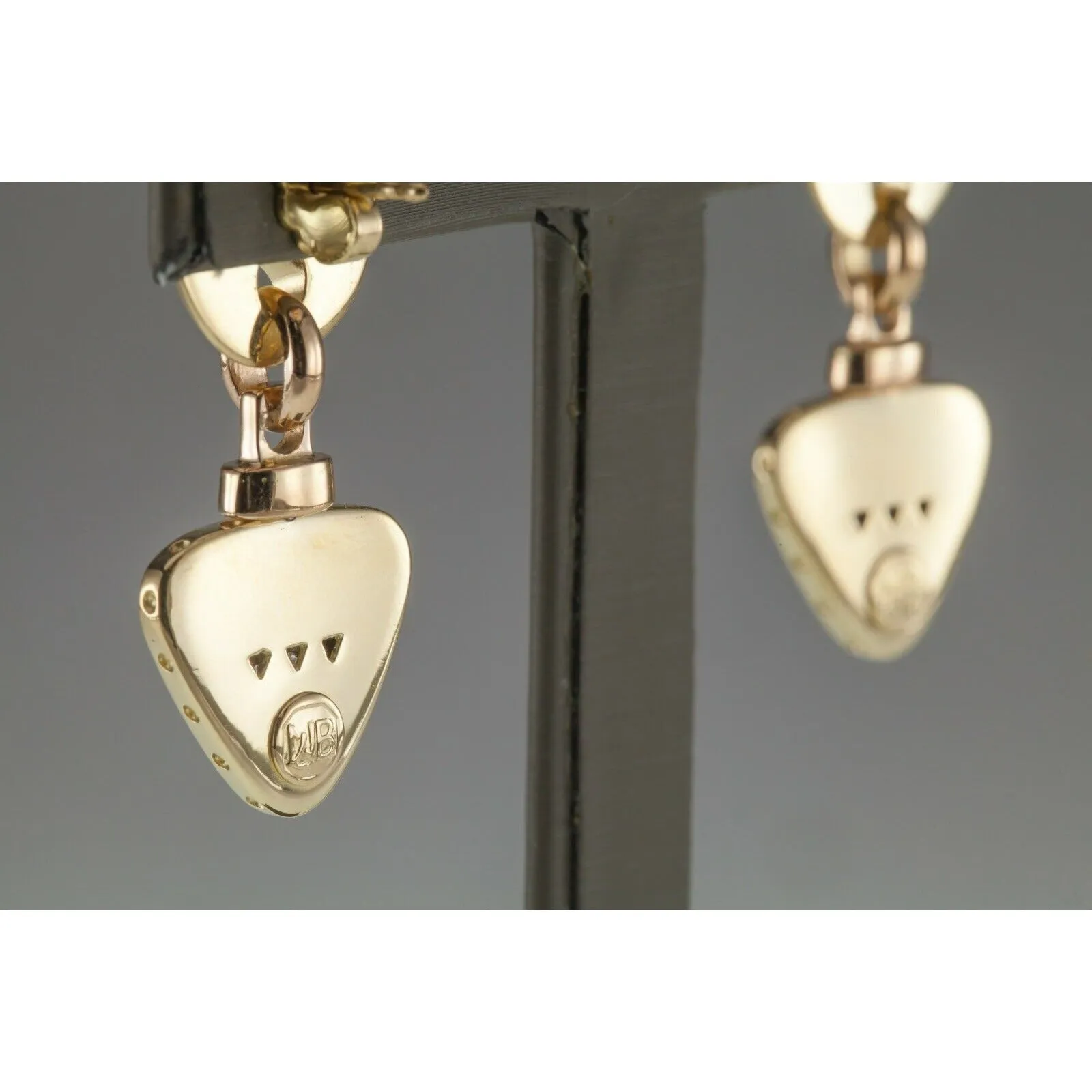 Gorgeous La Nouvelle Bague 18k Yellow Gold Enamel Pendant and Earring Set