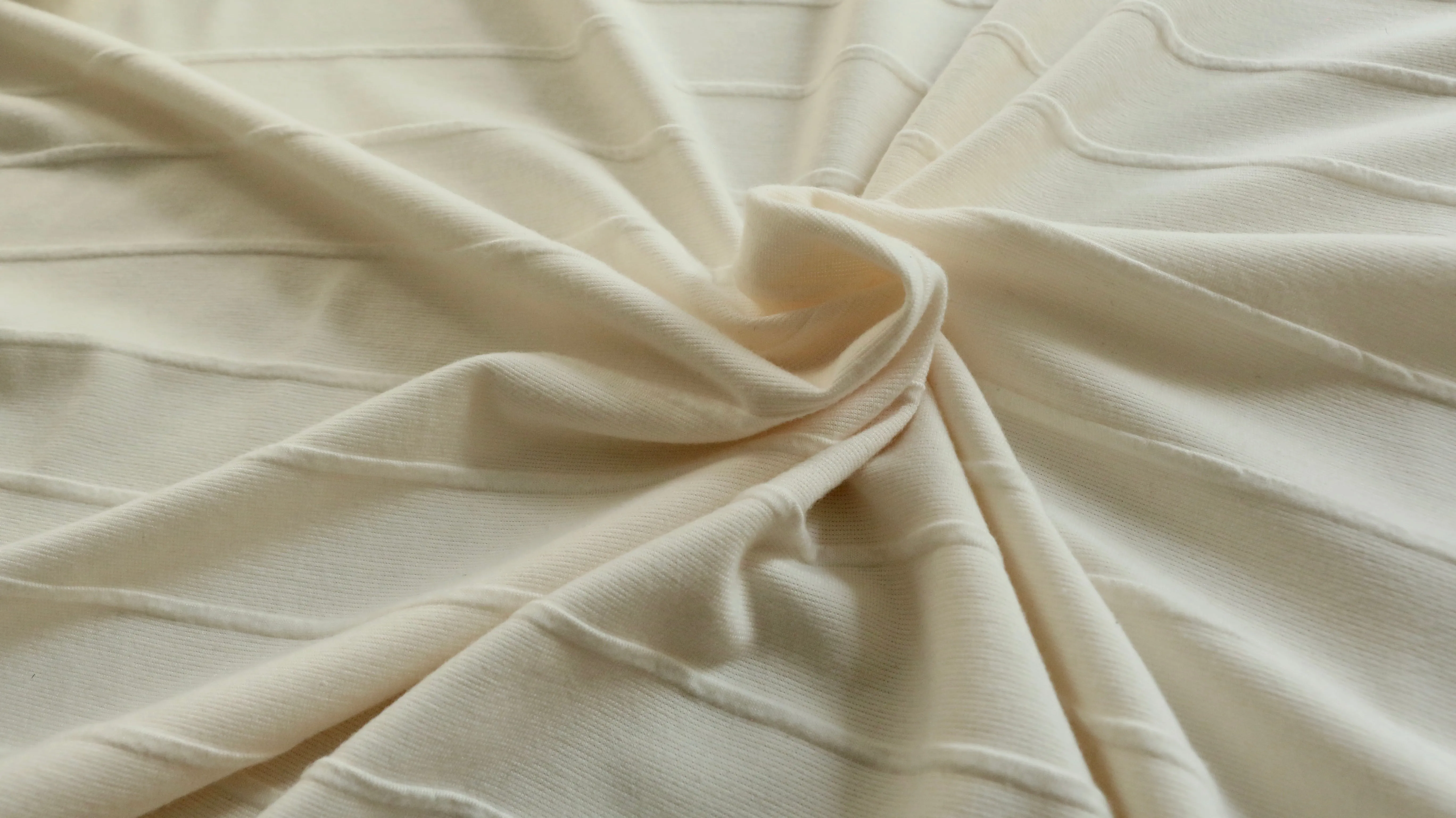 Grade 1 - Ponte Roma - Off white jacquard stripe design - *see description