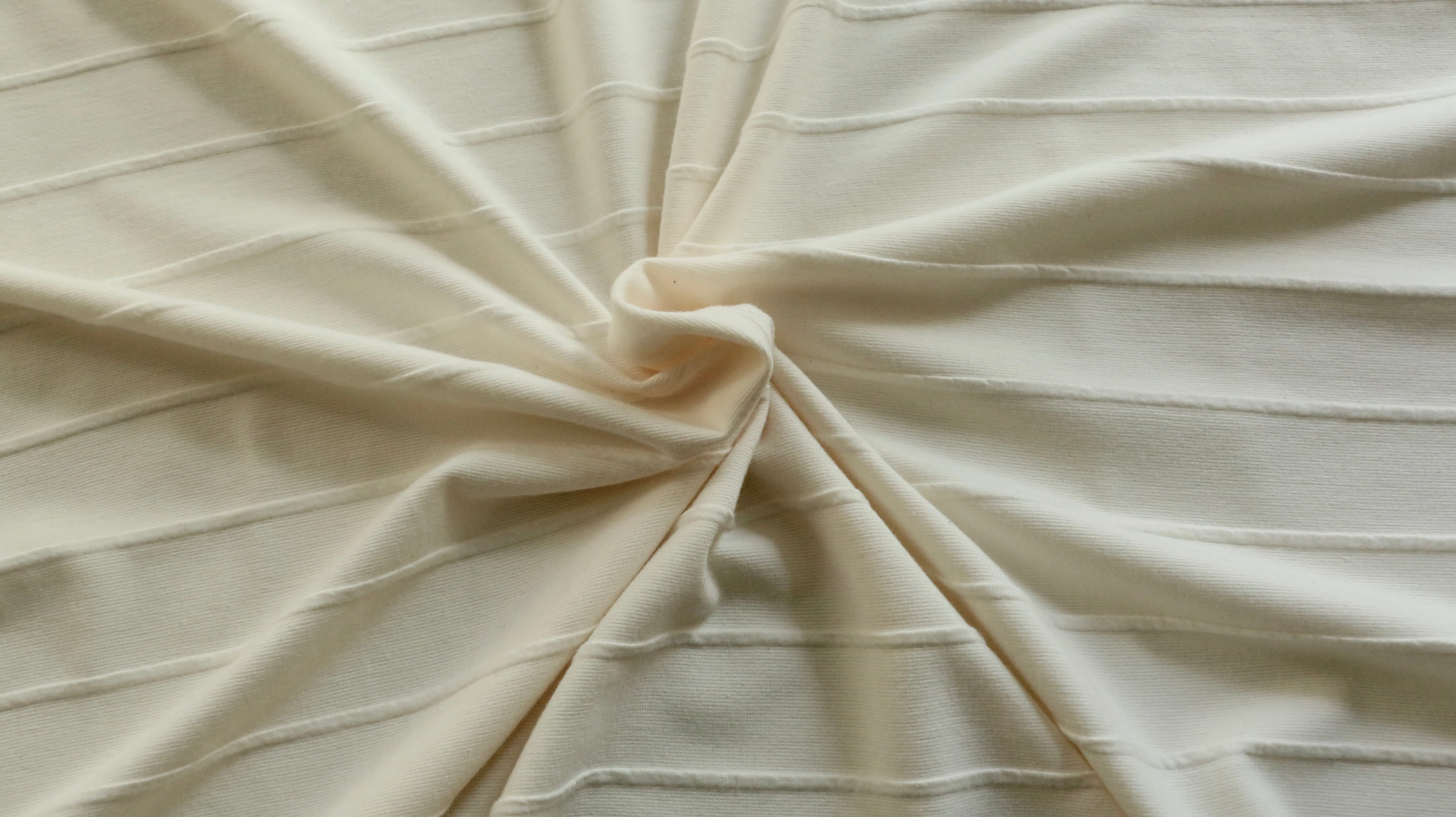 Grade 1 - Ponte Roma - Off white jacquard stripe design - *see description