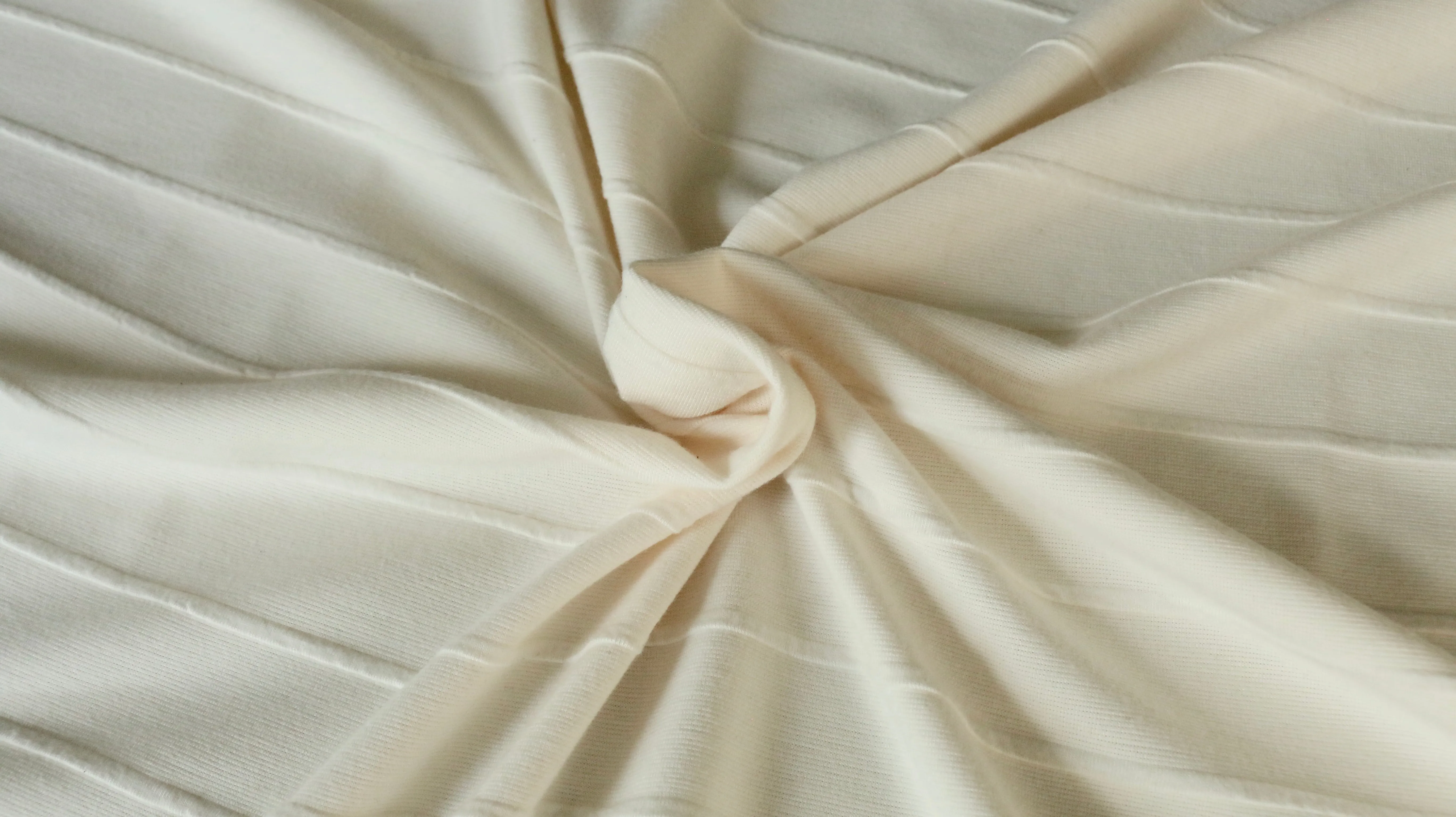 Grade 1 - Ponte Roma - Off white jacquard stripe design - *see description