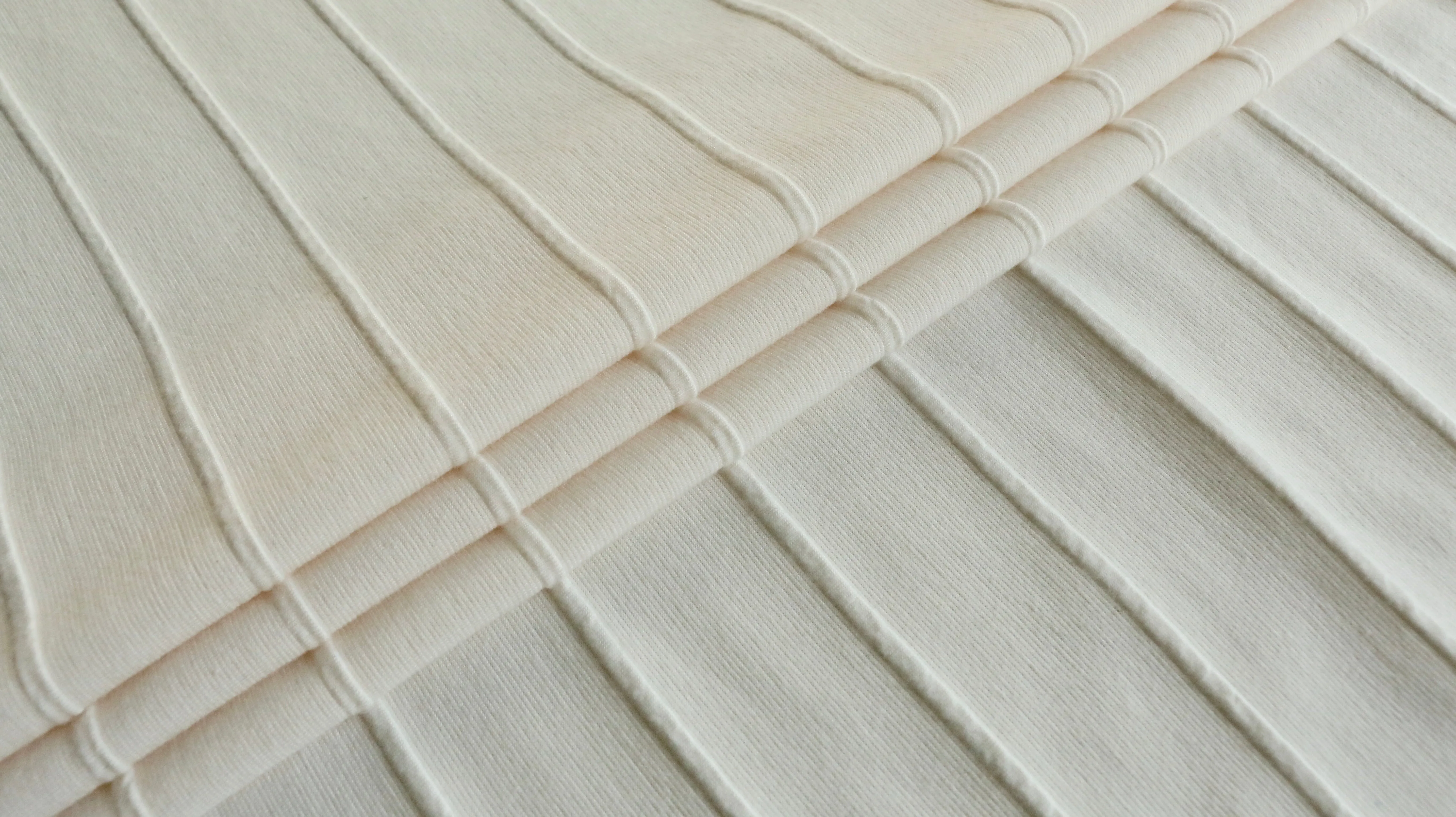 Grade 1 - Ponte Roma - Off white jacquard stripe design - *see description