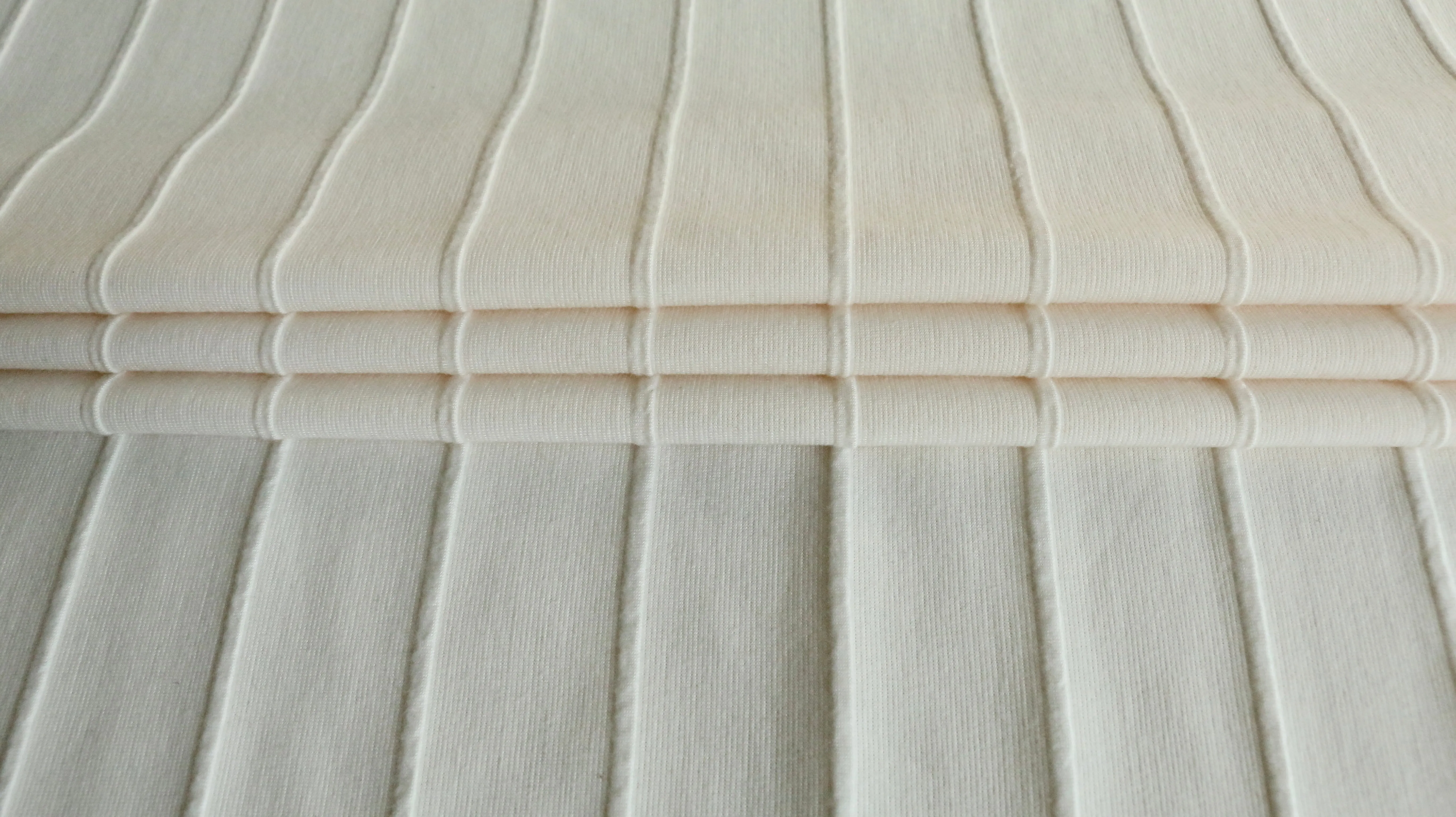 Grade 1 - Ponte Roma - Off white jacquard stripe design - *see description