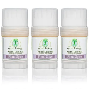 Green Tidings All Natural Deodorant- Floral Spice, 1 Ounce 3 PACK 15% OFF