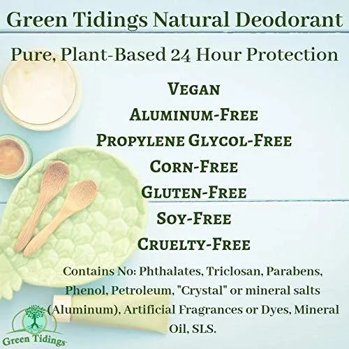 Green Tidings All Natural Deodorant- Jasmine Rose, 1 Ounce