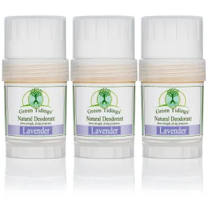 Green Tidings All Natural Deodorant- Lavender, 1 Ounce 3 PACK