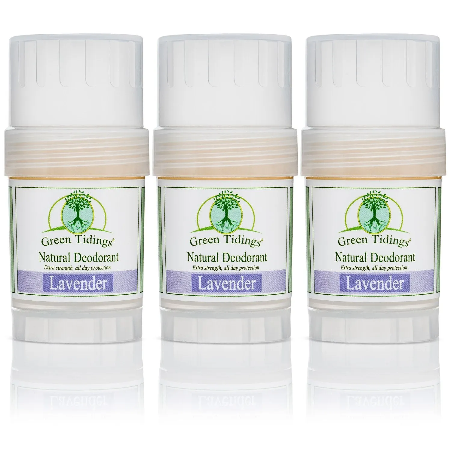Green Tidings All Natural Deodorant- Lavender, 1 Ounce 3 PACK