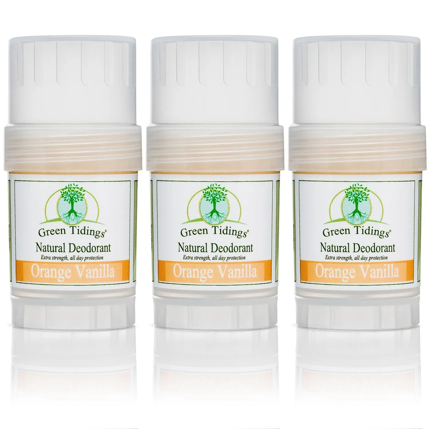 Green Tidings All Natural Deodorant- Orange Vanilla, 1 Ounce 3 PACK 15% OFF