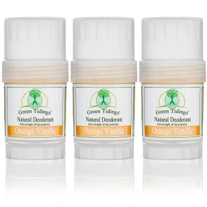Green Tidings All Natural Deodorant- Orange Vanilla, 1 Ounce 3 PACK 15% OFF