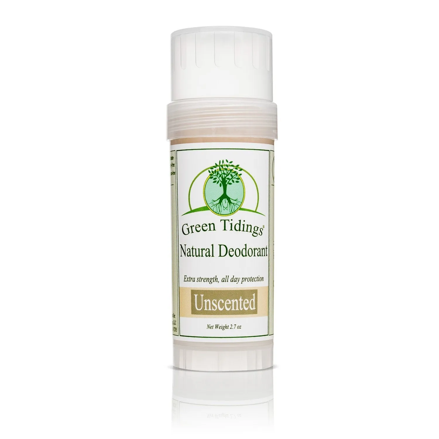 Green Tidings All Natural Deodorant- Unscented 2.7 Ounces