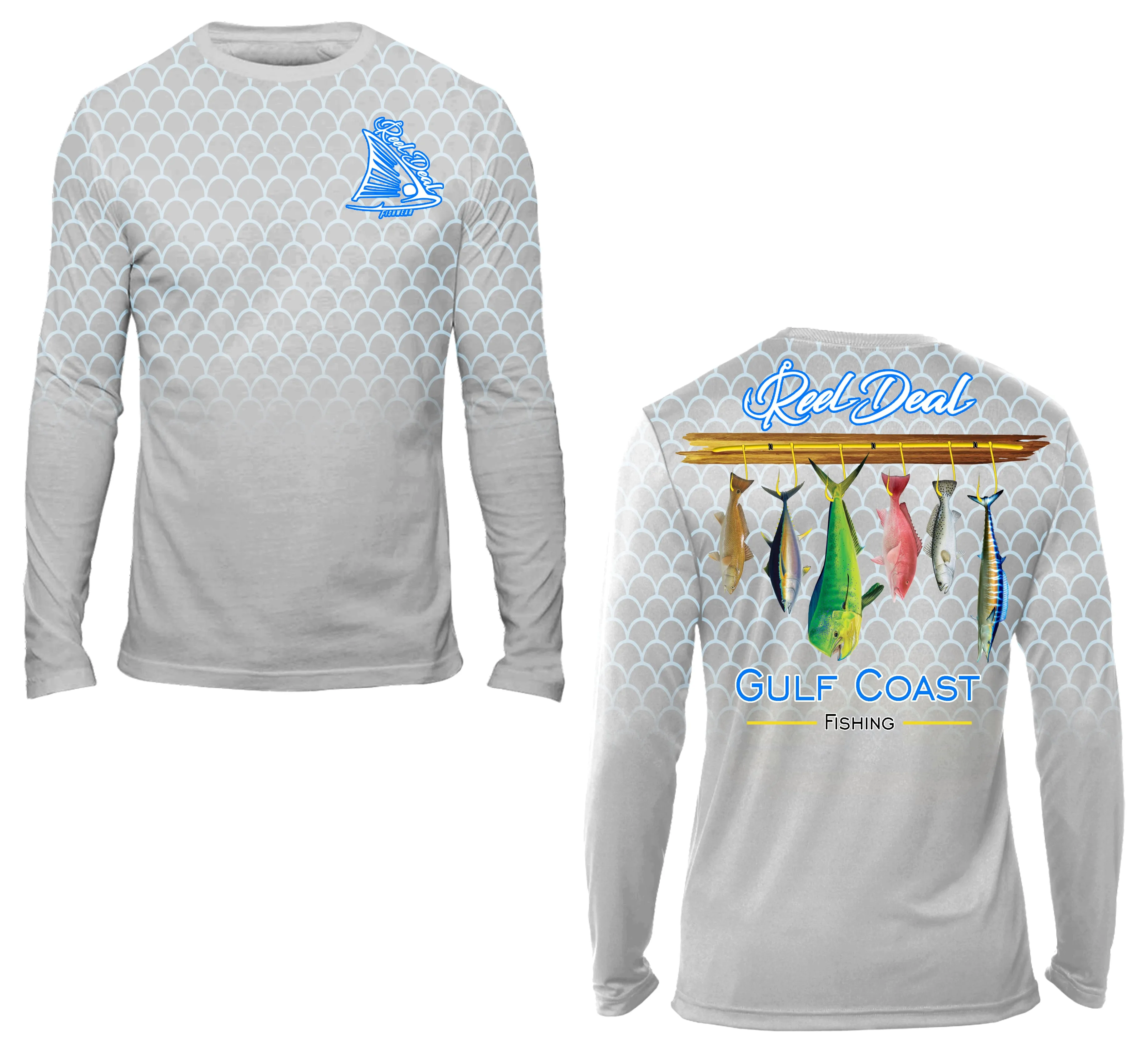 Gulf Coast Fishing Gray Long Sleeve Performance Dri-fit (LS10)