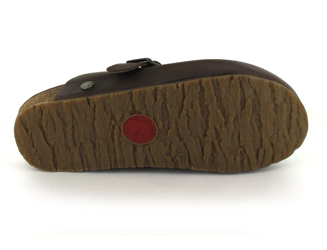HAFLINGER Leather Clog with Buckle Lorenzo