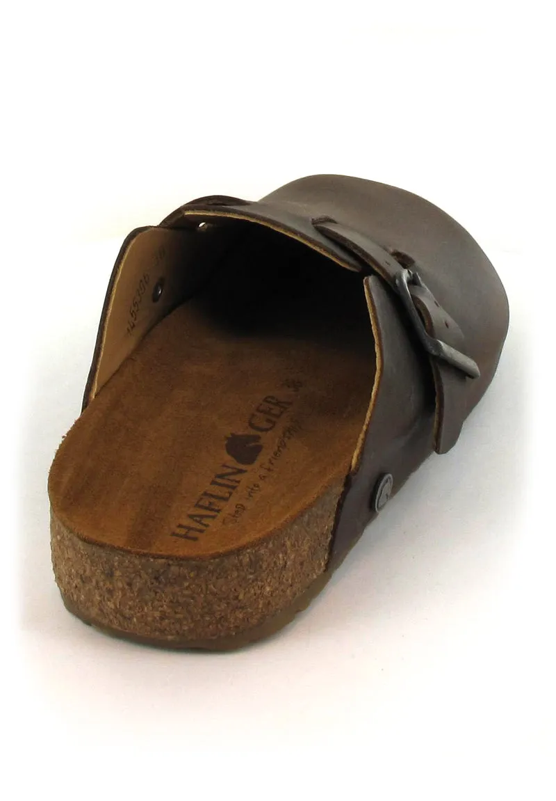 HAFLINGER Leather Clog with Buckle Lorenzo