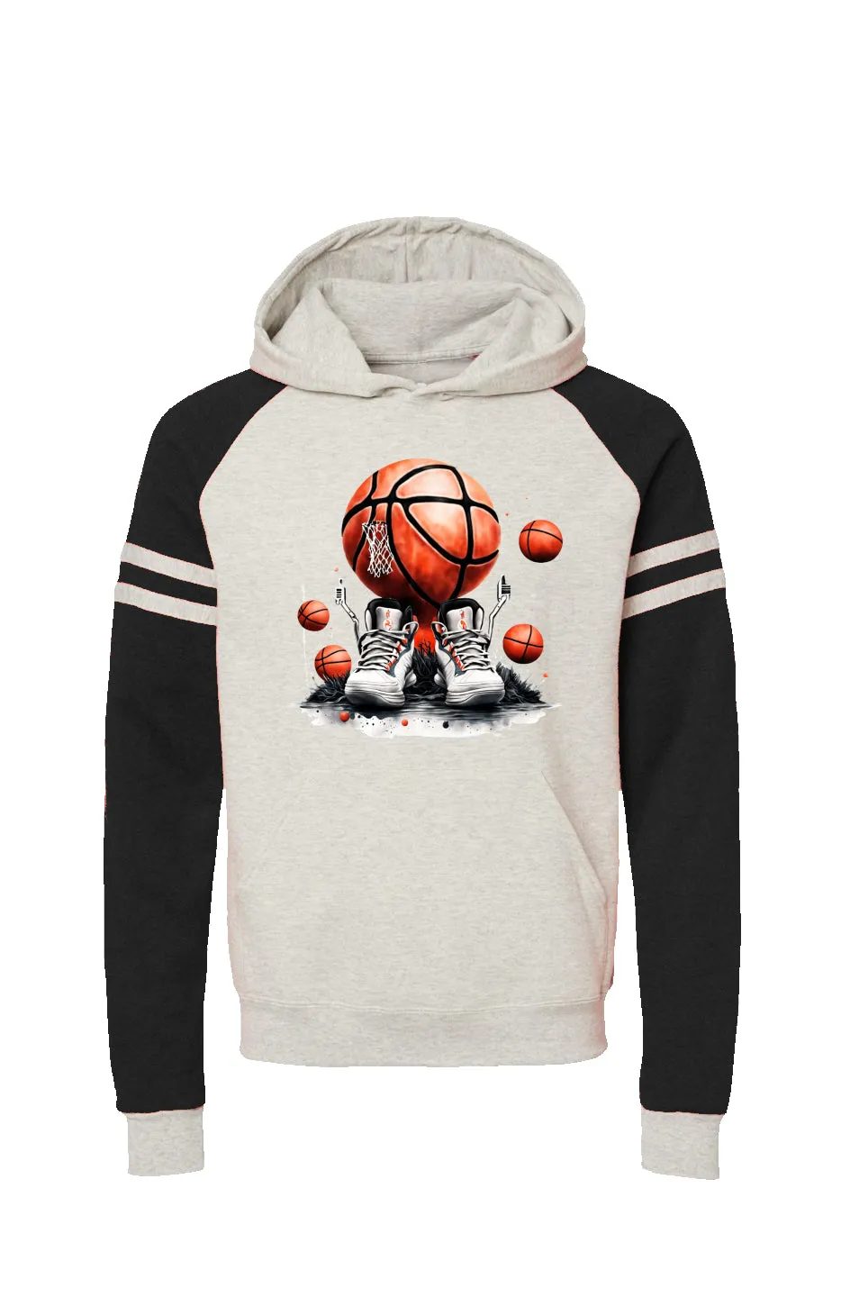 Heather Gray and Black Basketball and Shoes Graphi