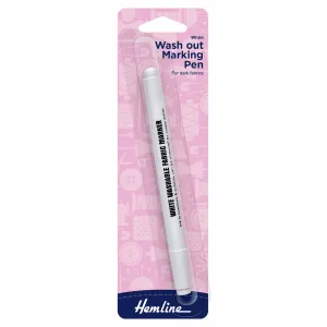 Hemline Fabric Marker Pen: Water Soluble: White