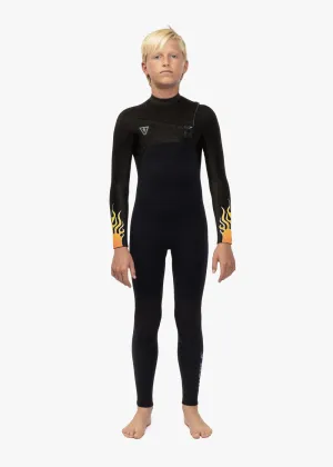 High Seas Boys Fire 3-2 Full Chest Zip Wetsuit