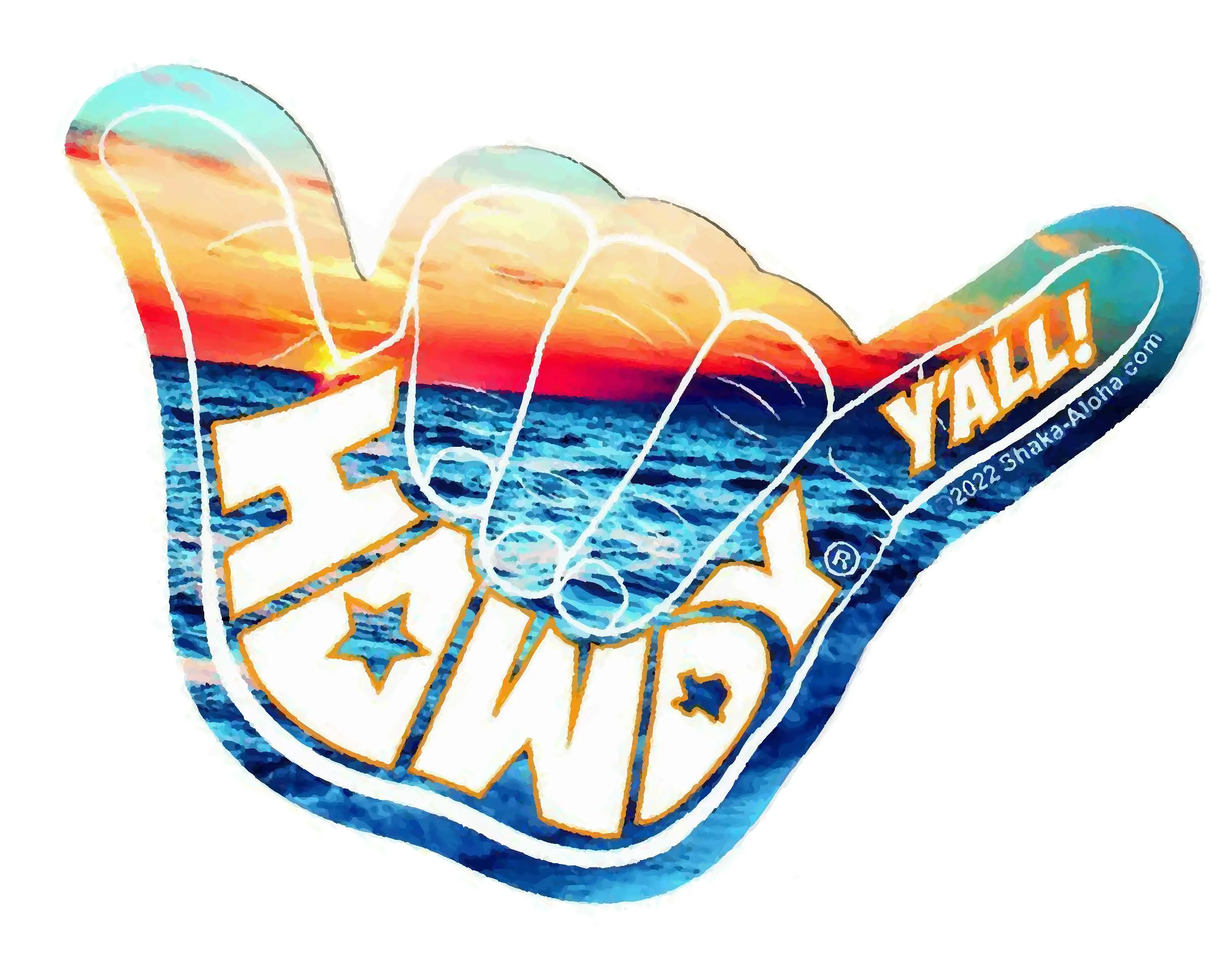 HOWDY Y'ALL  4" Sticker
