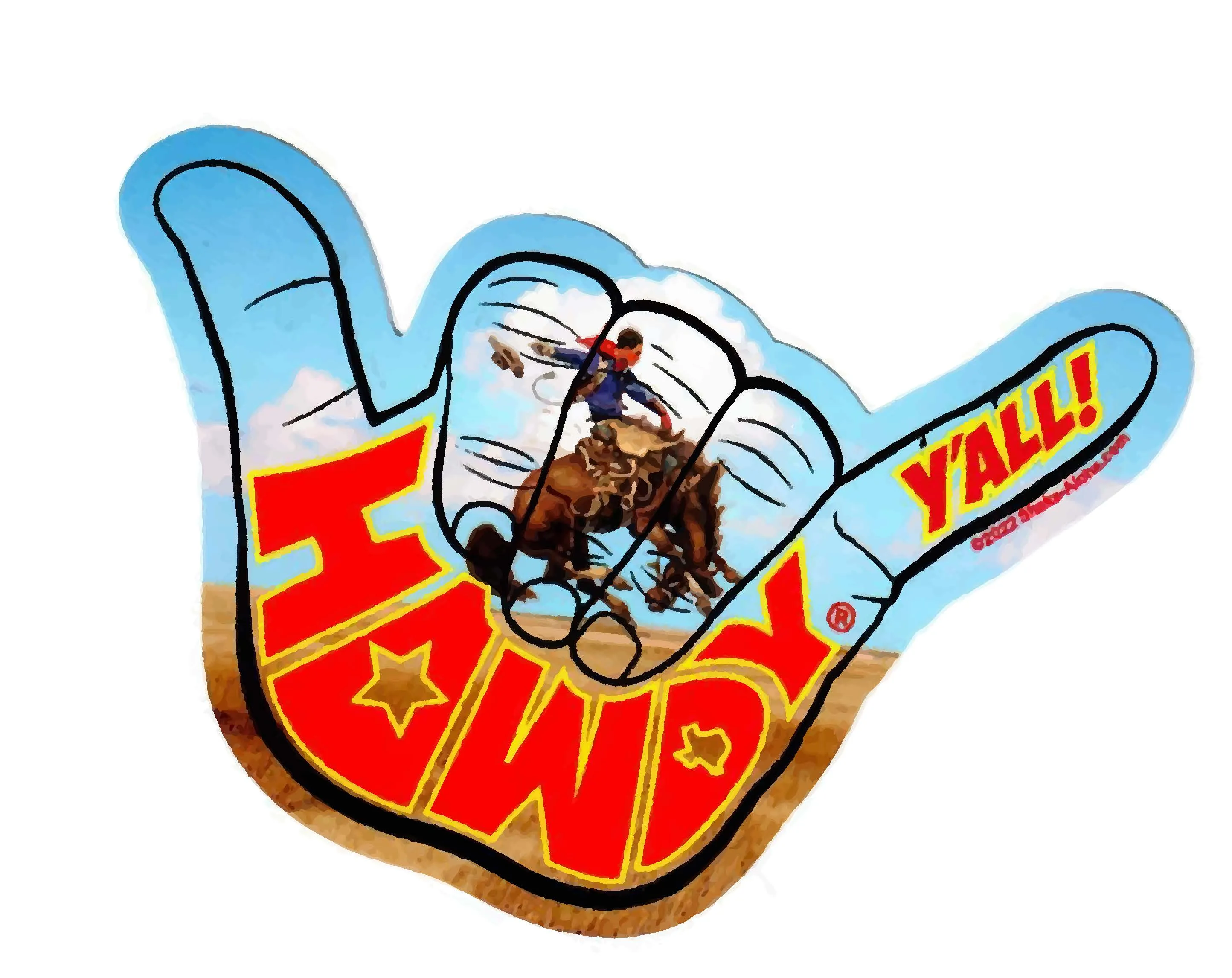 HOWDY Y'ALL  4" Sticker