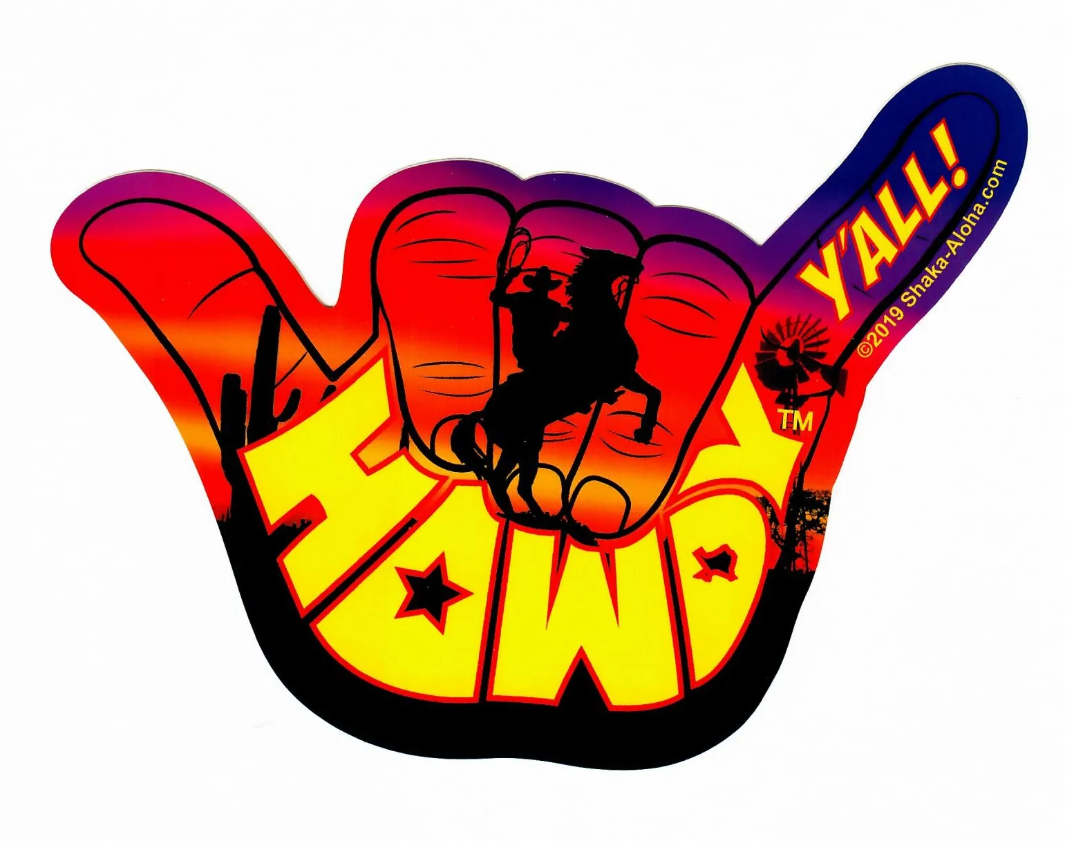 HOWDY Y'ALL  4" Sticker