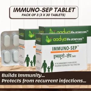 Immuno-sep Tablets | A Natural Immunity Booster With Goodness of Giloy, Amla, Mulethi & Manjistha | Supports in Respiratory Health &URTI and LRTI | Builds Immunity & Fights Against Allergies