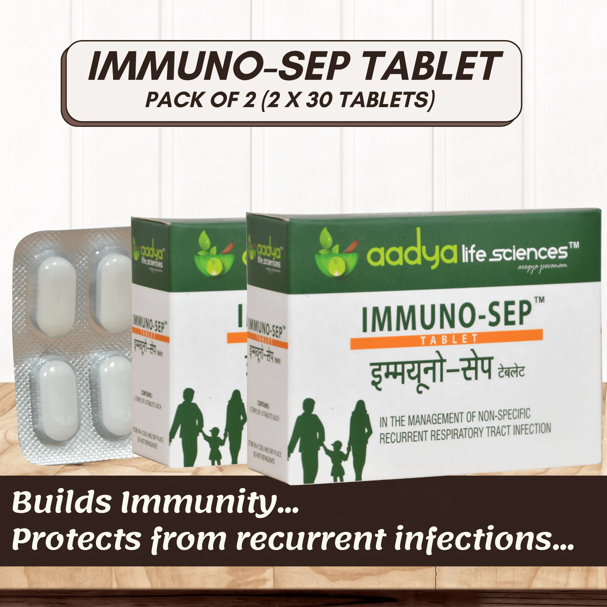 Immuno-sep Tablets | A Natural Immunity Booster With Goodness of Giloy, Amla, Mulethi & Manjistha | Supports in Respiratory Health &URTI and LRTI | Builds Immunity & Fights Against Allergies