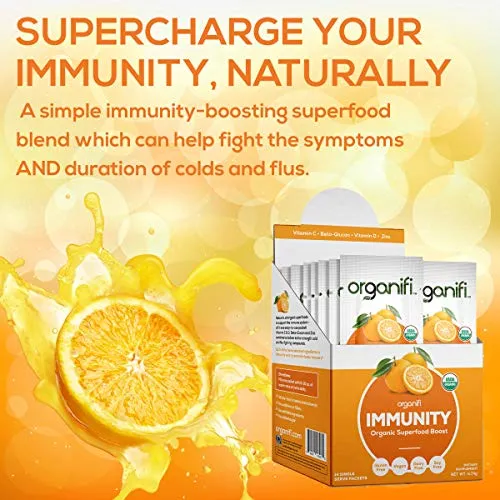 Inmunidad – Inmunidad orgánica superalimentaria – 14 paquetes de una sola porción – Alivio del frío y la gripe – Células nutritivas y alimentarias – Apoyo natural del sistema inmunológico – Vitamina C, D y zinc