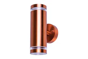 Integral ILDED043 Outdoor Stainless Steel Up And Down GU10 IP65 Wall Light Copper