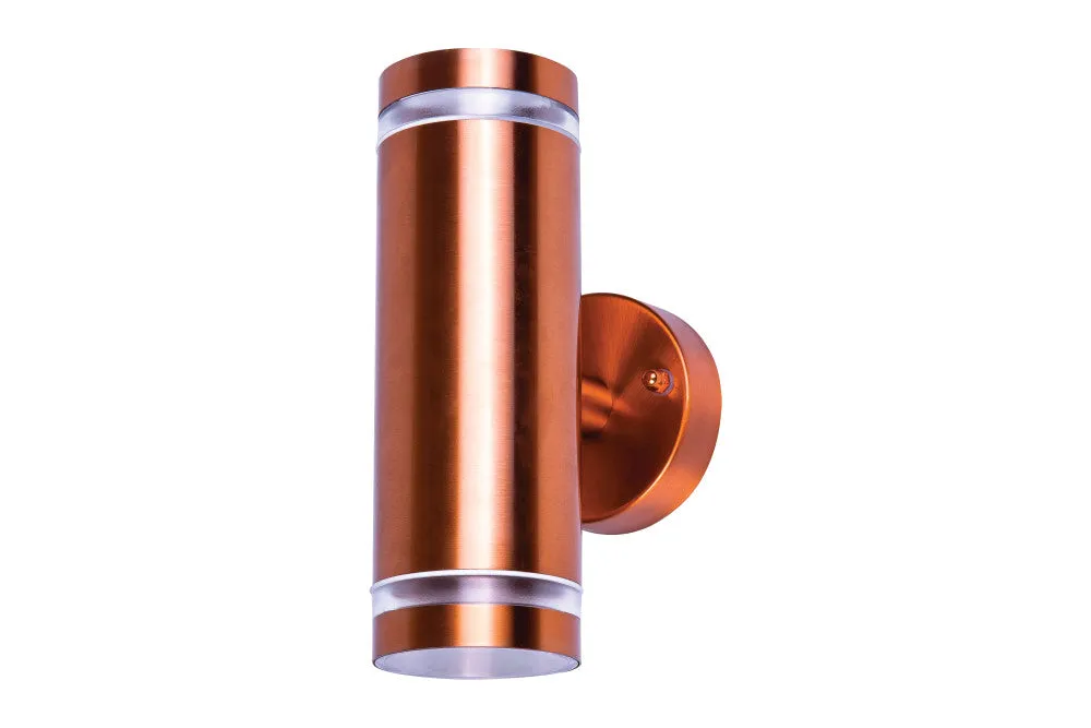 Integral ILDED043 Outdoor Stainless Steel Up And Down GU10 IP65 Wall Light Copper