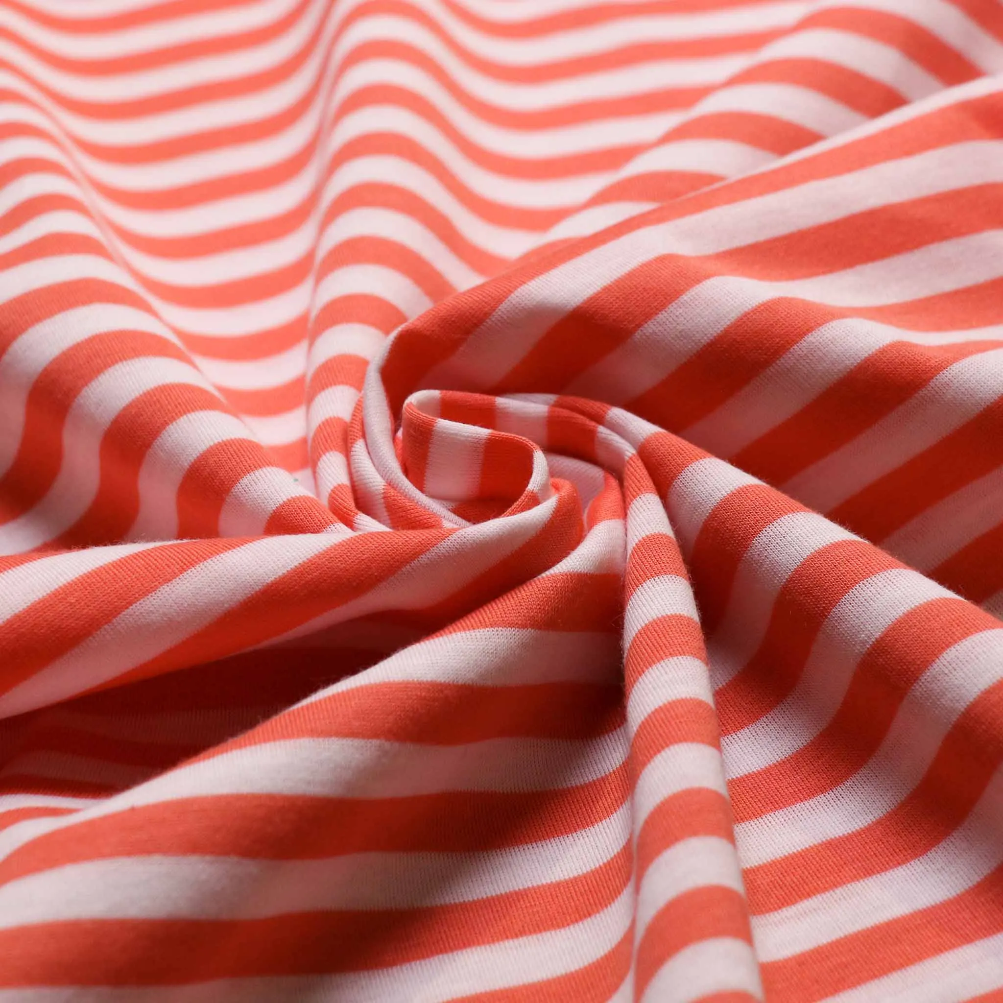Jersey Fabric - Coral, off-white