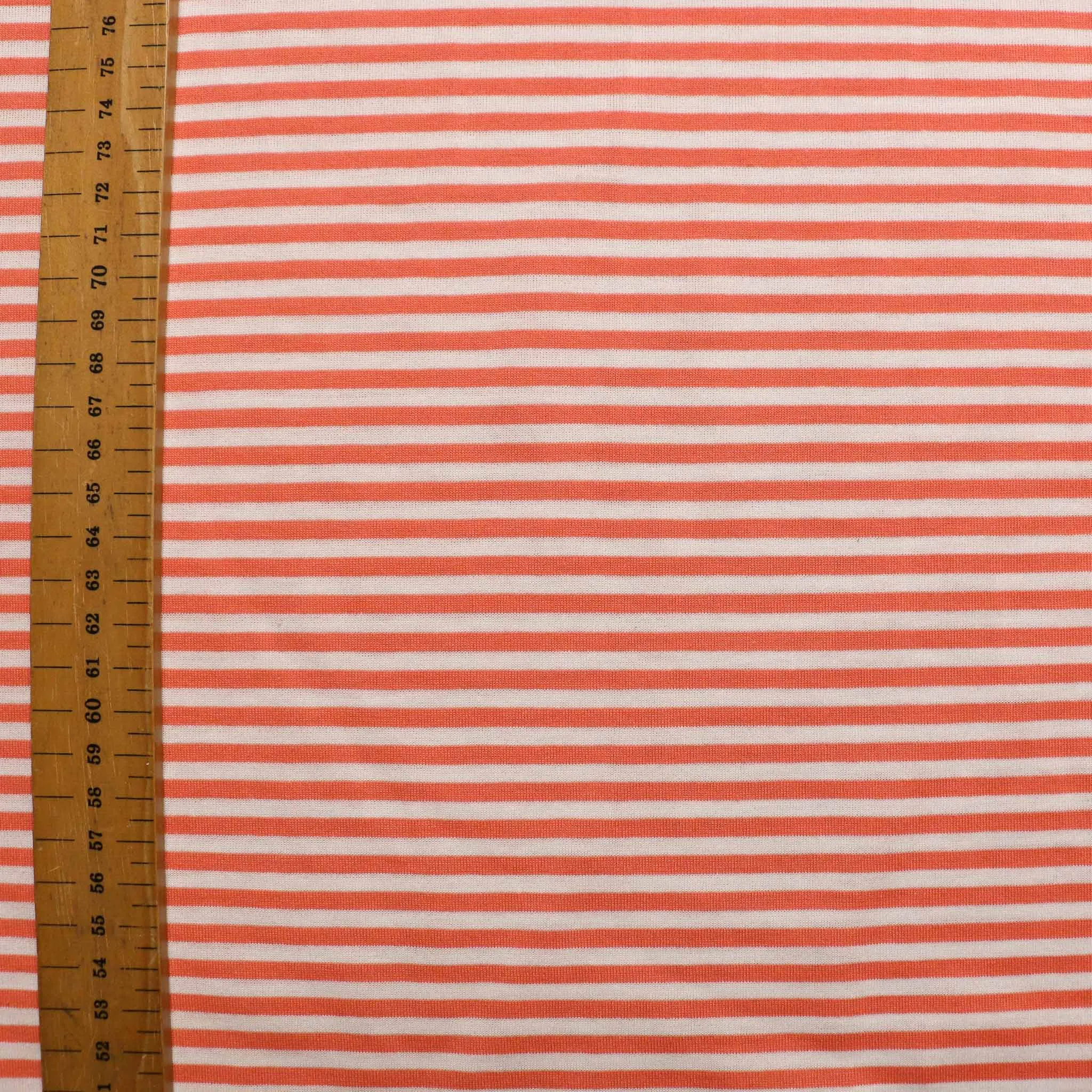 Jersey Fabric - Coral, off-white
