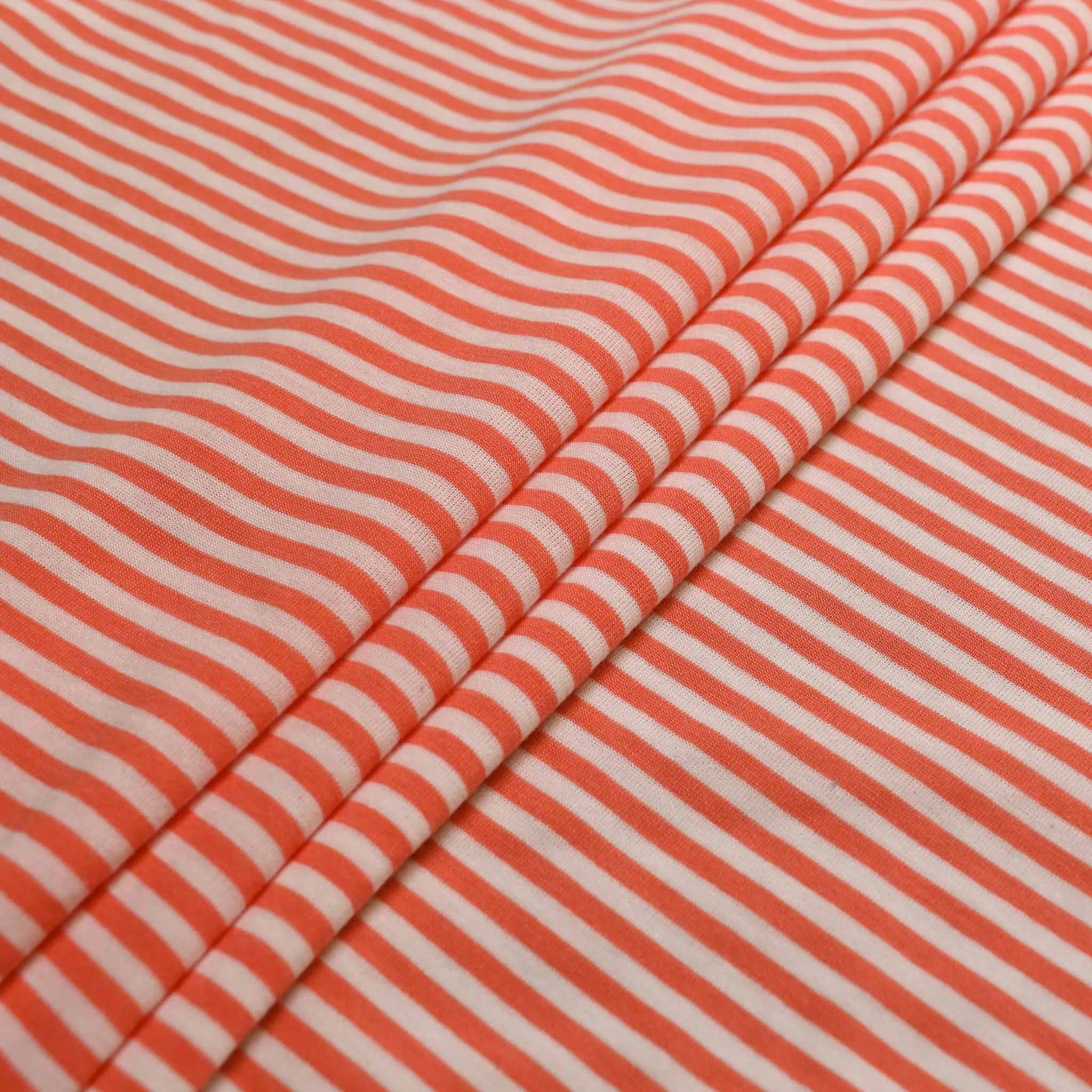 Jersey Fabric - Coral, off-white