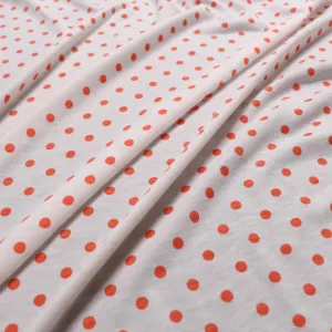 Jersey Fabric - Coral, off-white