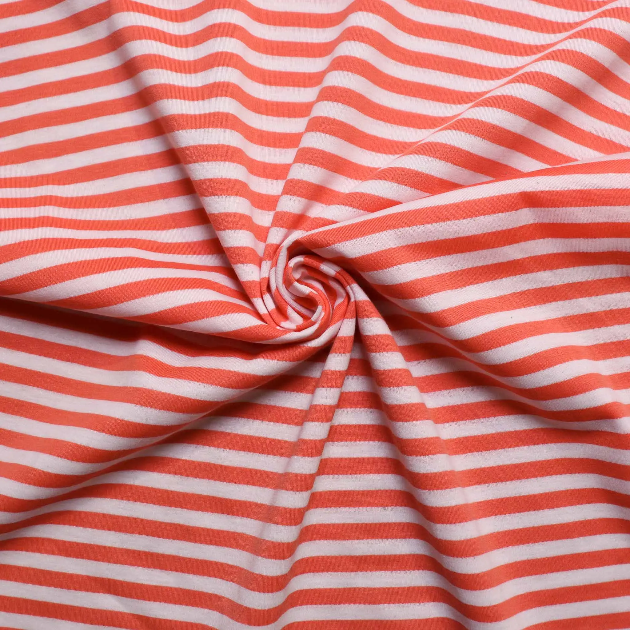 Jersey Fabric - Coral, off-white
