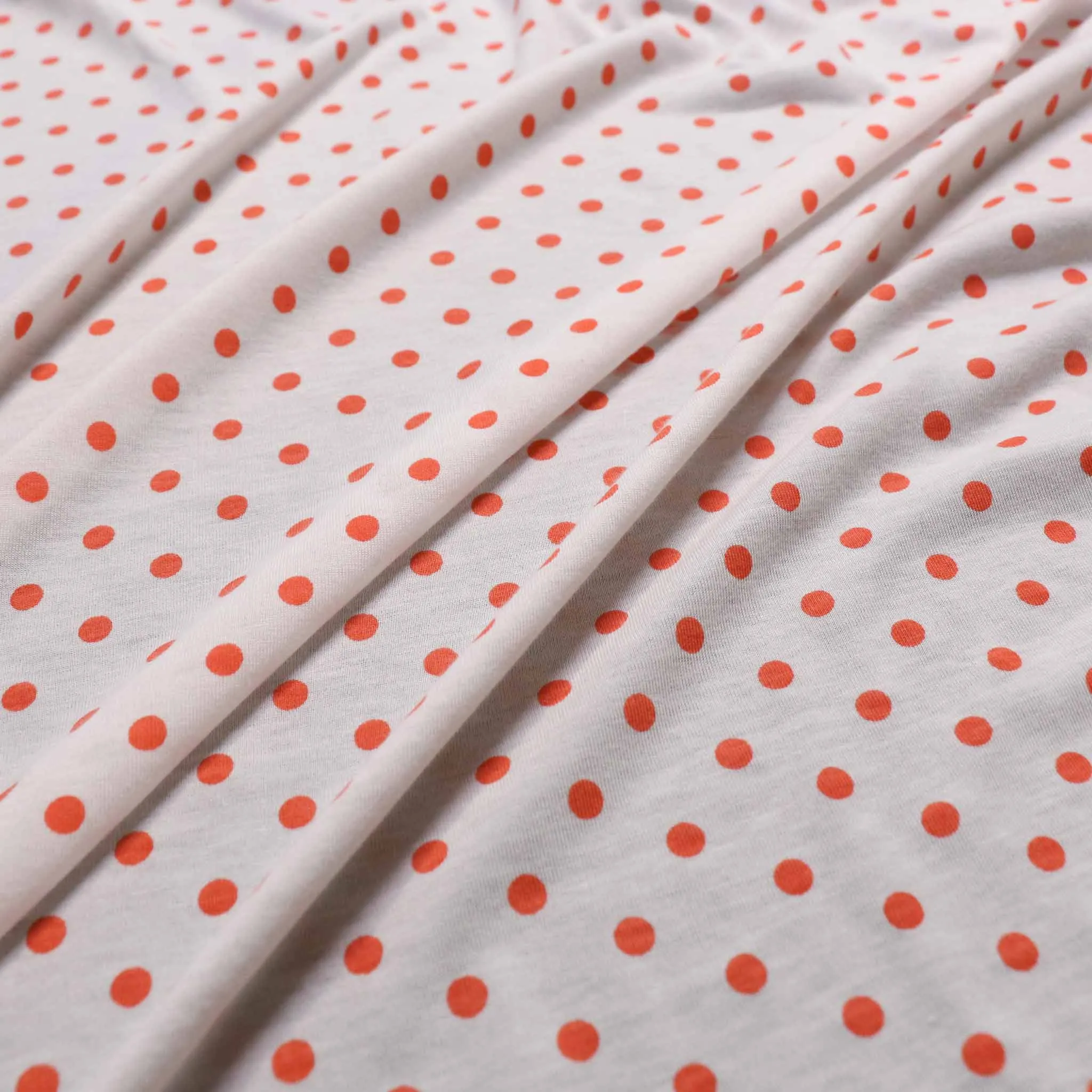 Jersey Fabric - Coral, off-white