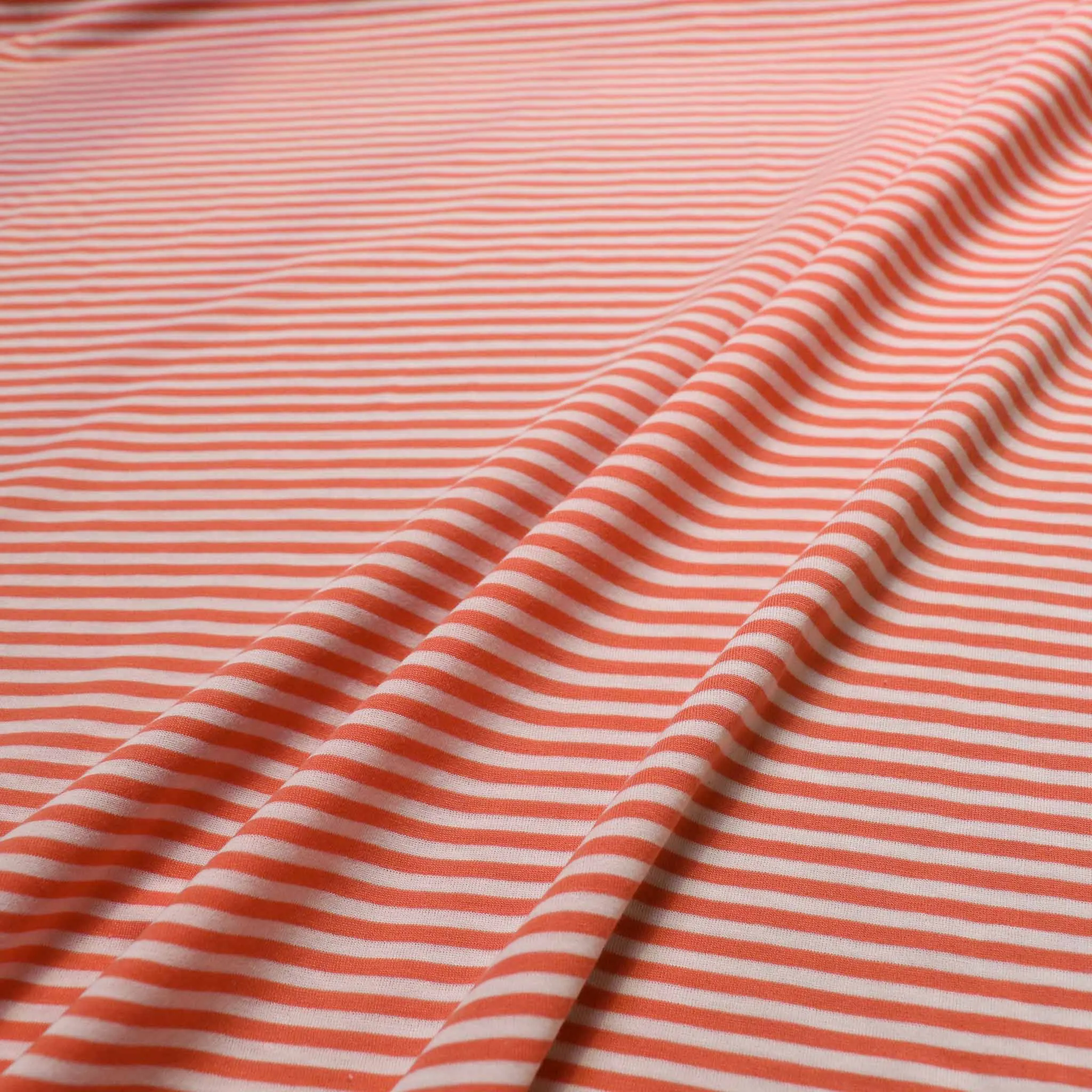 Jersey Fabric - Coral, off-white