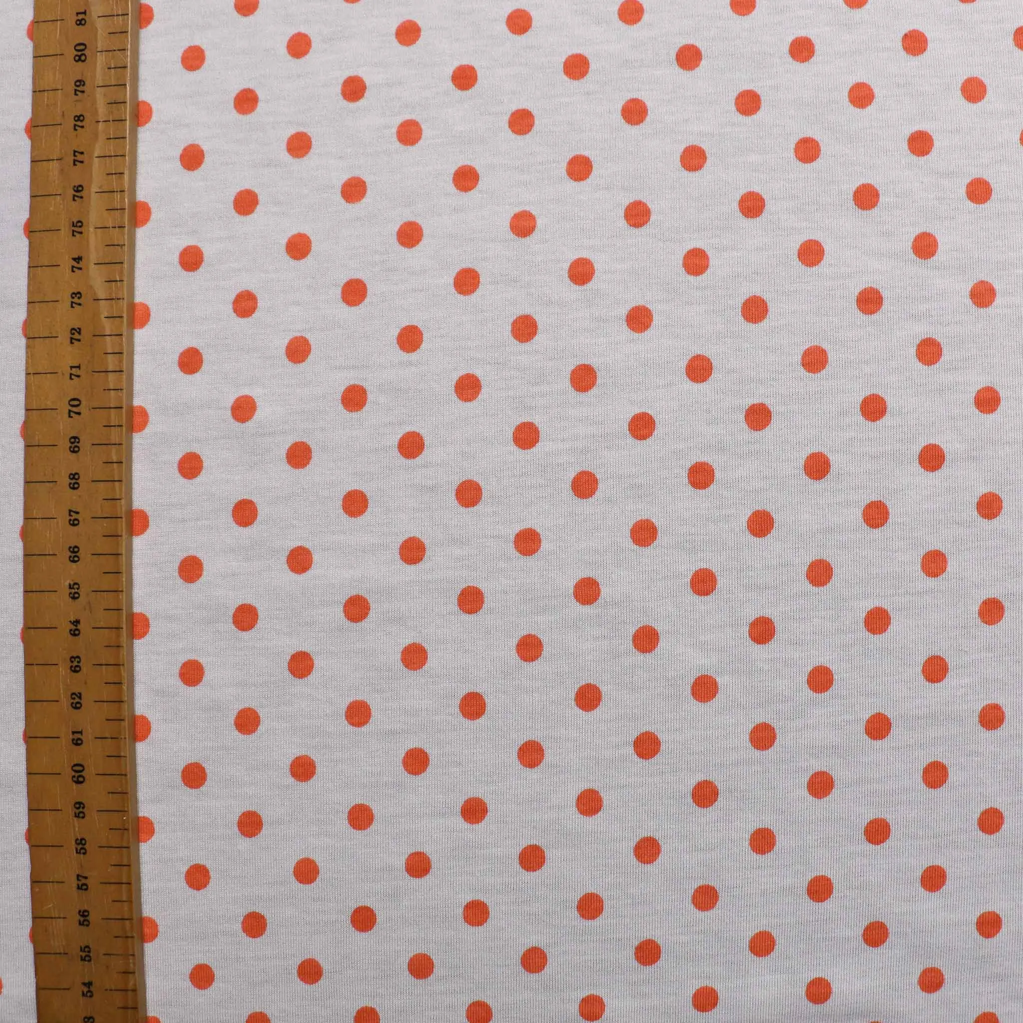 Jersey Fabric - Coral, off-white